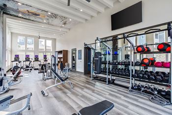 Club-inspired fitness center featuring state-of-the-art fitness equipment